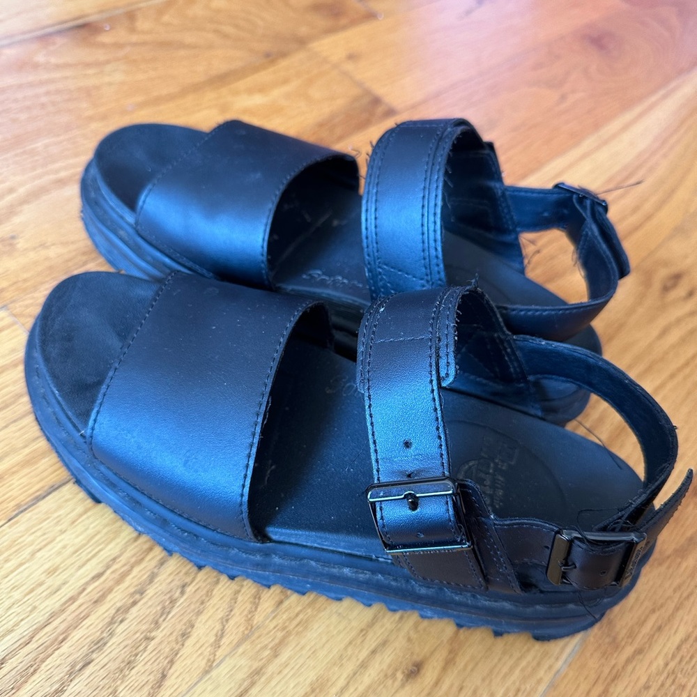 Dr. Marten Black Platform Sandals